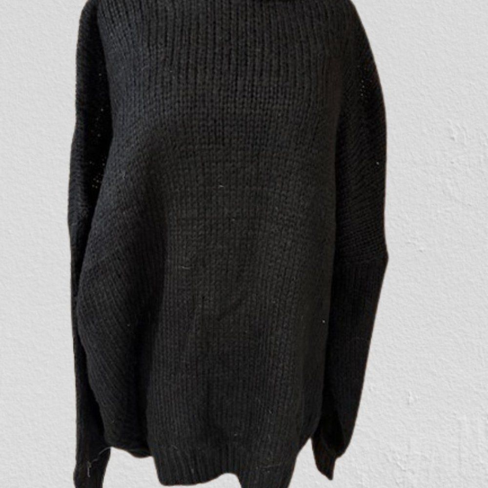Varsity Black Sweater Top  NWT Boutique  4292